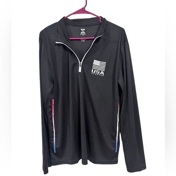 Striker Men’s Large USA Quarter Zip Black Pullover - Picture 1 of 5